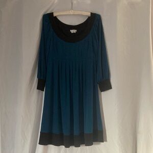 Teal and Black Dress